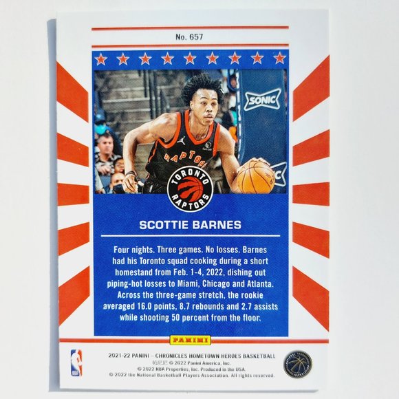 Toronto Raptors (Scottie Barnes) - BKBL [28_SB3] - Rookie Card (RC) - Picture 3 of 3
